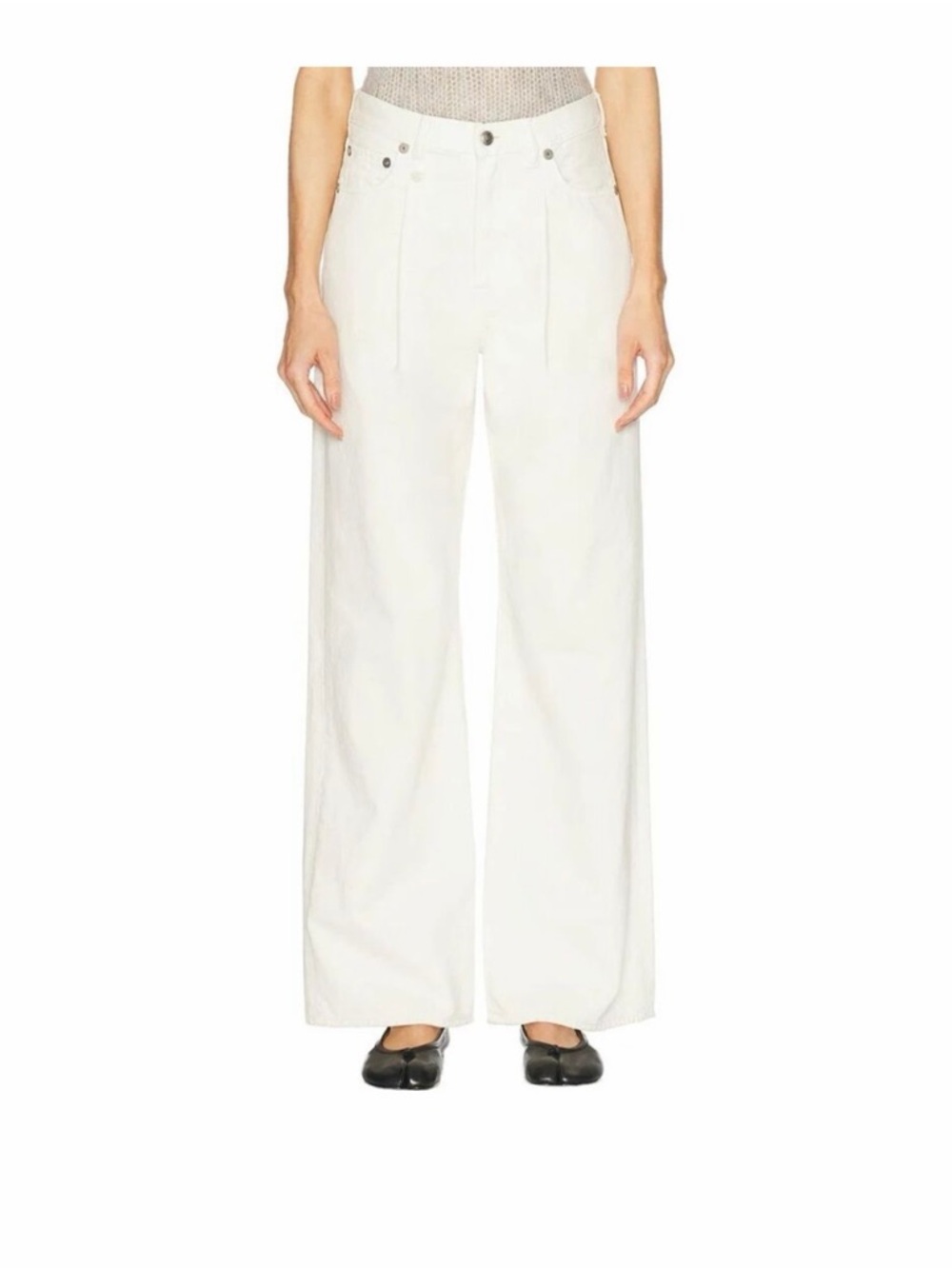 R13 Damon White Denim Trousers